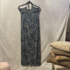 Fire Los Angeles Navy Blue, Light Blue & Gray Halter Sundress